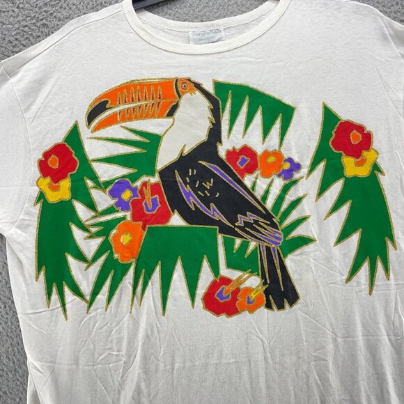 Vtg‎ 90s MOM Shirt One Size White Port of Naples Night Dress Paint Single Stitch - Picture 2 of 12